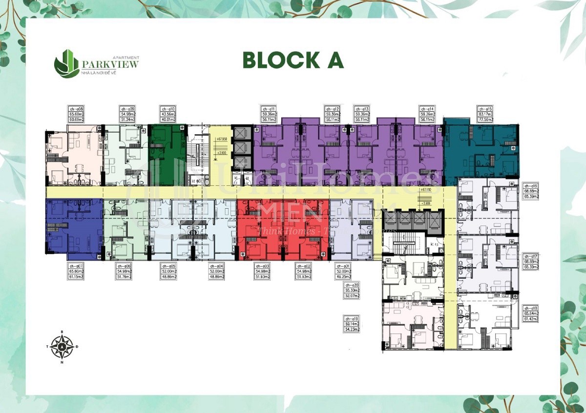Mặt bằng Block A tại khu căn hộ Park View Bình Dương