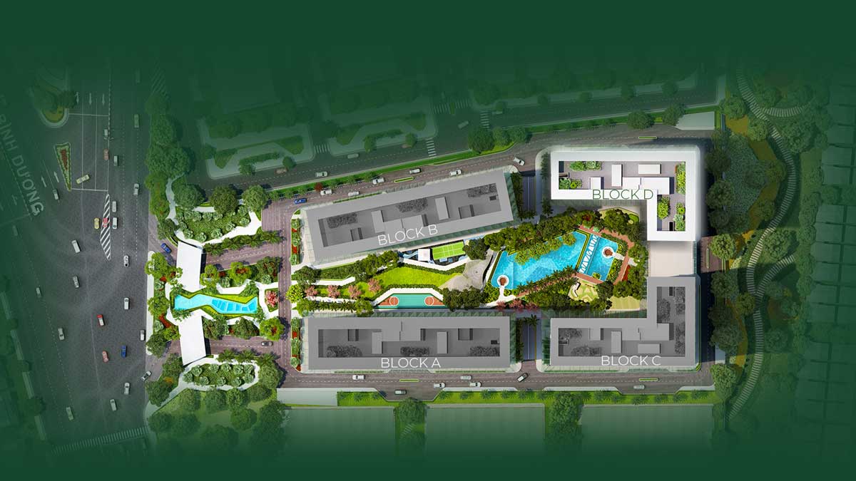 Phối cảnh tổng thể  Block A, B, C, D tại Lavita Thuận An