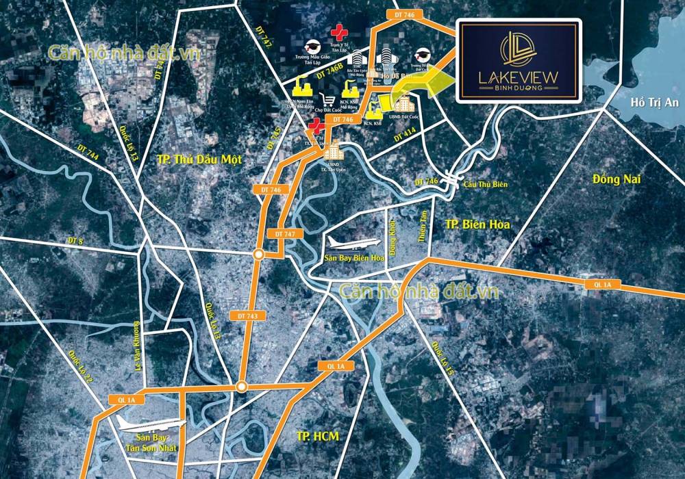 Vị trí dự án đất nền Lakeview Bình Dương