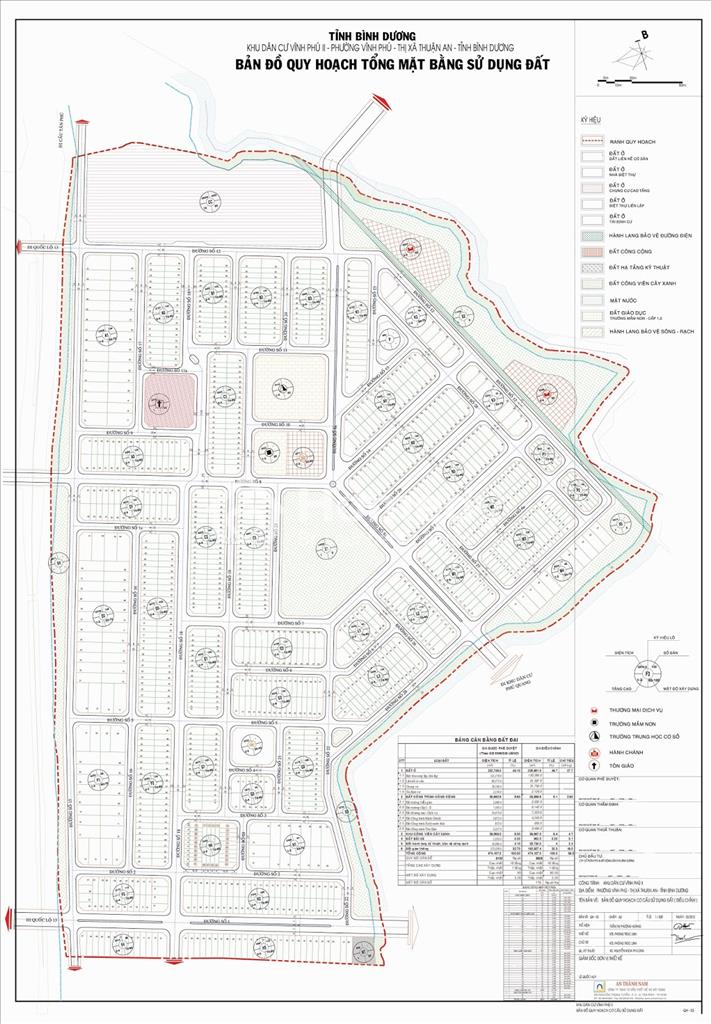 Mặt bằng phân lô dự án đất nền Khu dân cư Vĩnh Phú 2