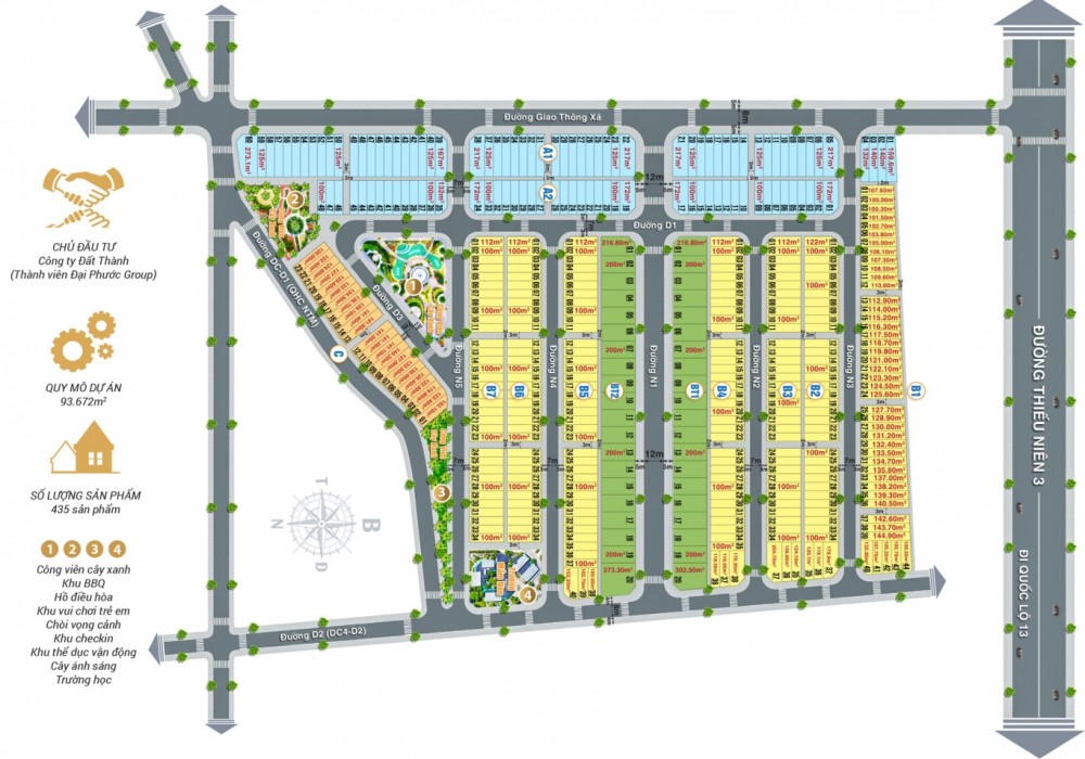 Mặt bằng phân lô dự án khu đô thị