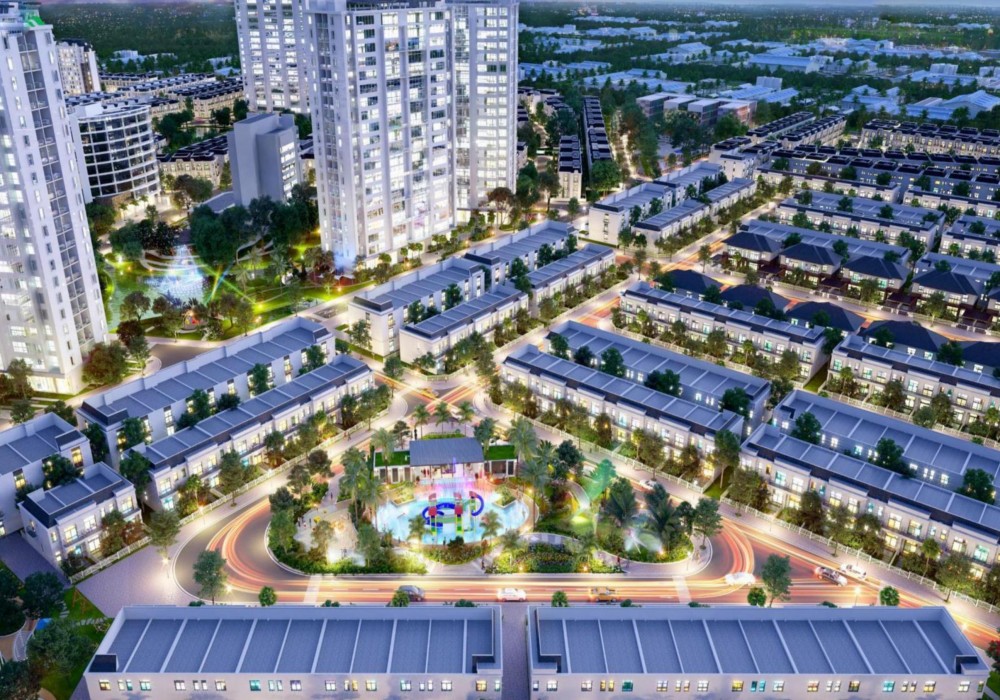 Phối cảnh công viên trung tâm tại Đại Phước Molita Bàu Bàng