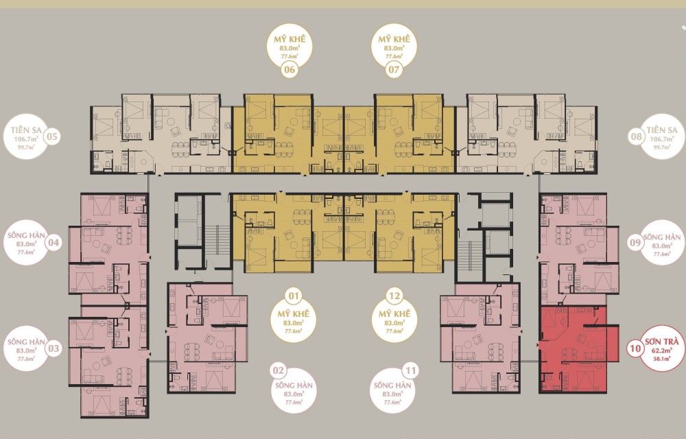 Mặt bằng dự án căn hộ The Sang Residence Đà Nẵng