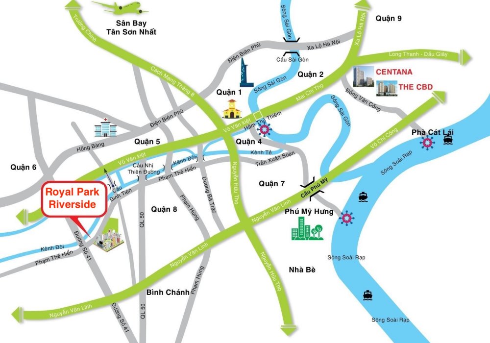 Vị trí dự án căn hộ Royal Park Riverside Quận 8