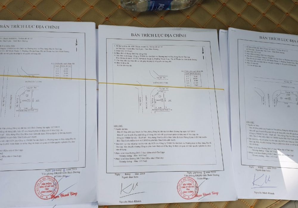 Trích lục từng nền dự án Future City Tân Uyên