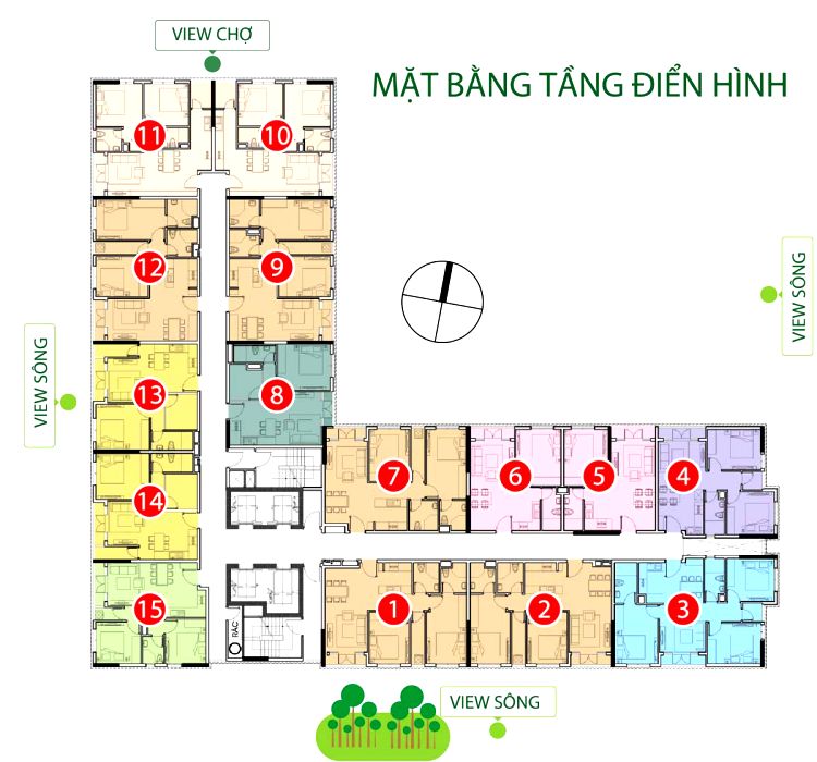 Mặt bằng điển hình dự án căn hộ Viva Plaza Quận 7 
