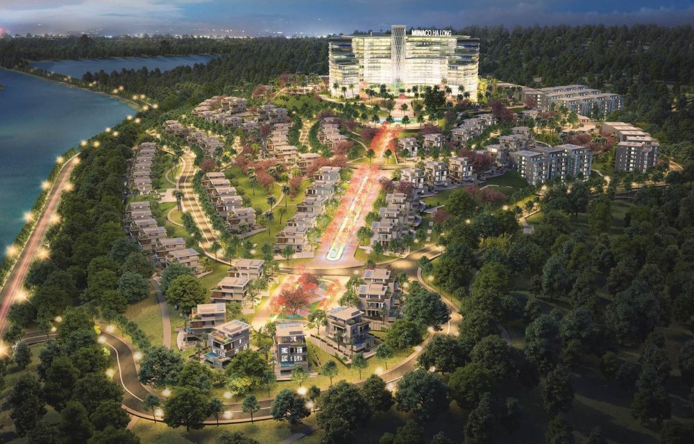 Vị trí dự án biệt thự Green Pine Villas Hạ Long Quảng Ninh vào ban đêm