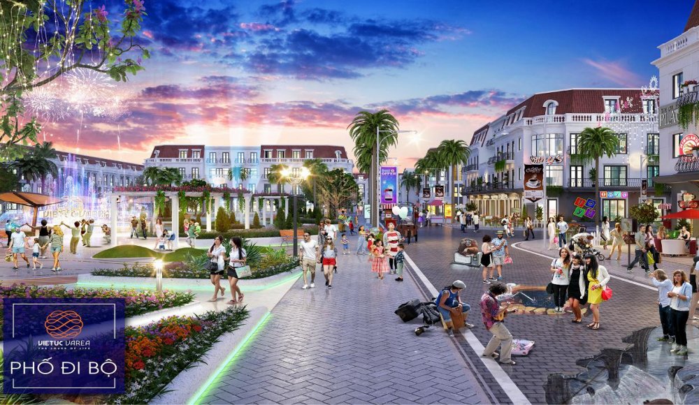 Phố đi bộ của dự án đất nền VietUc Varea Long An