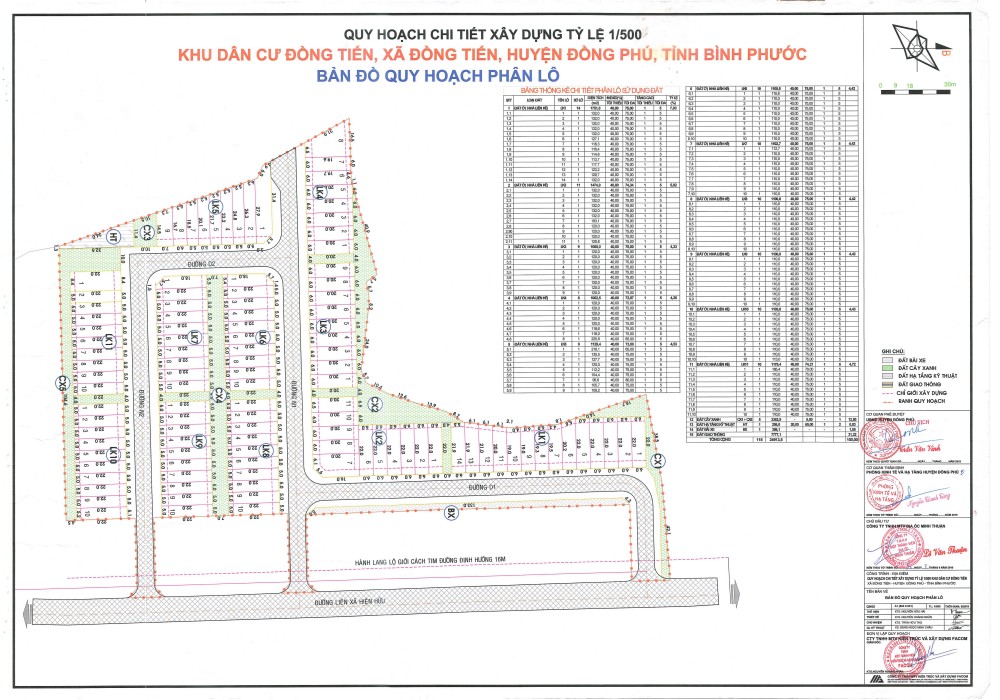 Mặt bằng phân lô dự án Khu Dân Cư Đồng Tiến Bình Phước