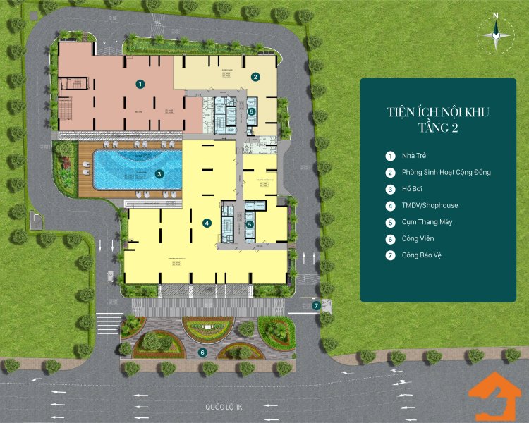 Mặt bằng tầng 2 dự án Phúc Đạt Tower