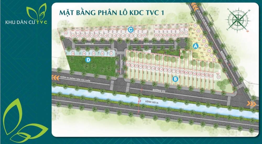 Mặt bằng khu 1 dự án đất nền khu dân cư TVC Củ Chi