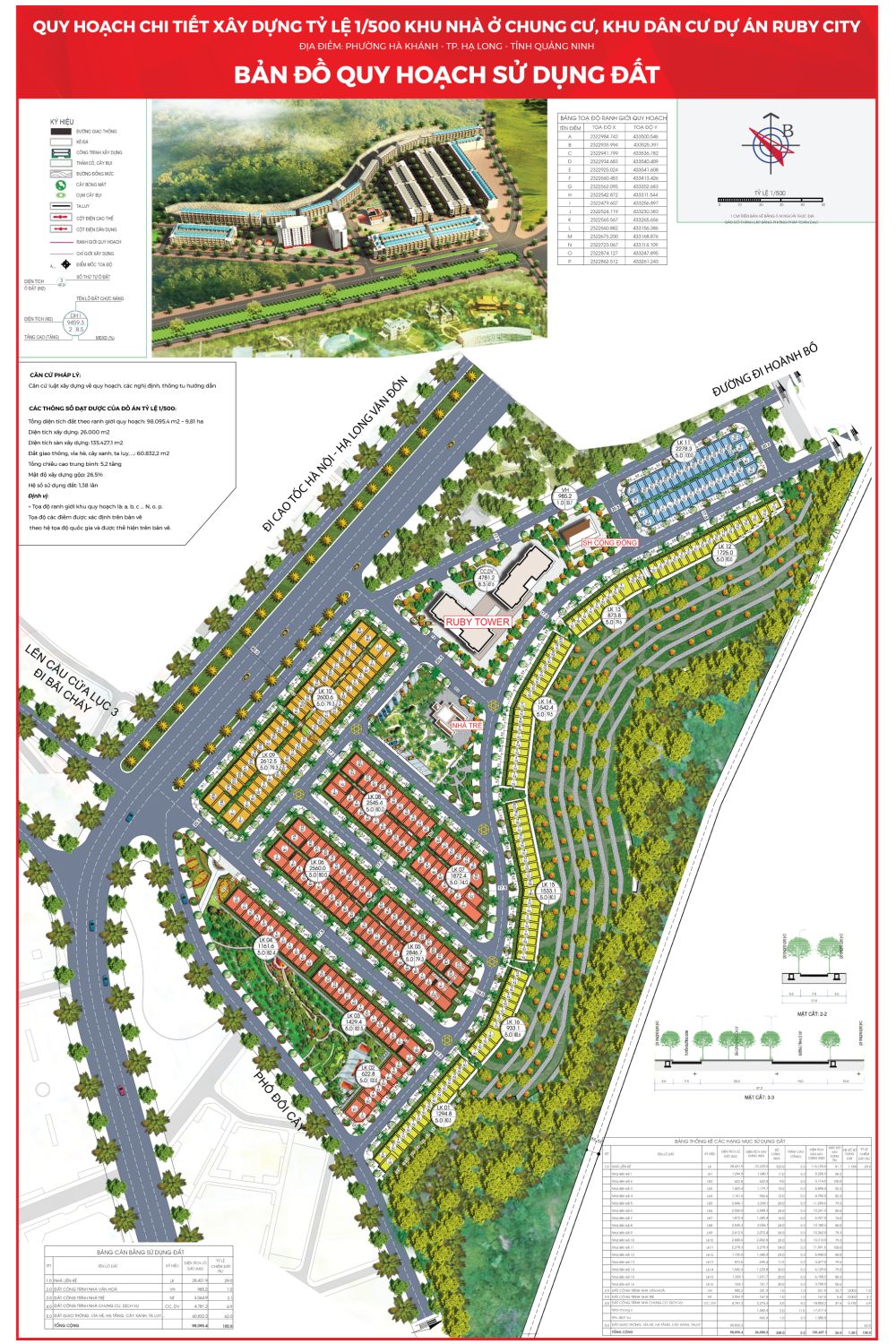Mặt bằng dự án Ruby City Hạ Long Quảng Ninh