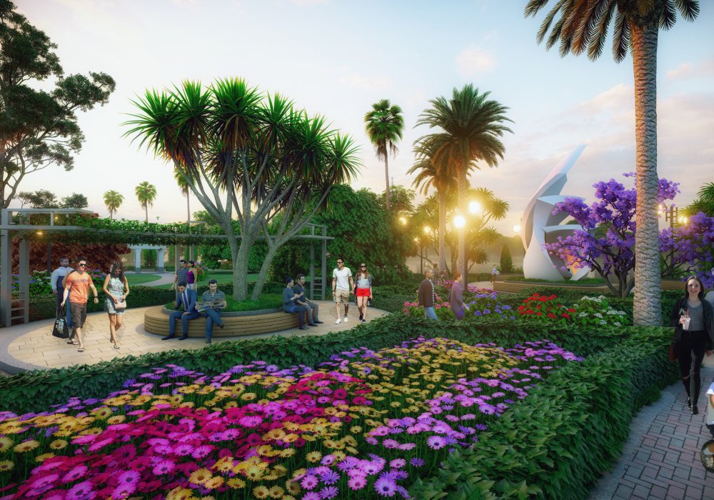 Công viên cây xanh dự án nhà phố The Hestia Riverside Residence