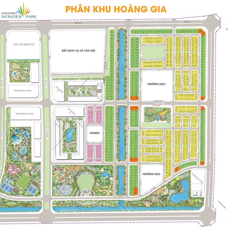 Mặt bằng phân khu Hoàng Gia tại Vinhomes Wonder Park