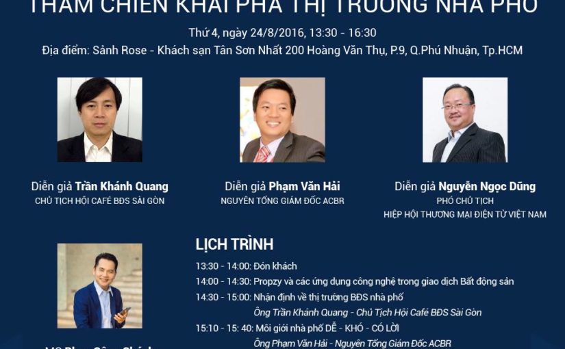 Hội thảo Nghề môi giới, diễn đàn mở cho cộng đồng tư vấn bất động sản tại TPHCM