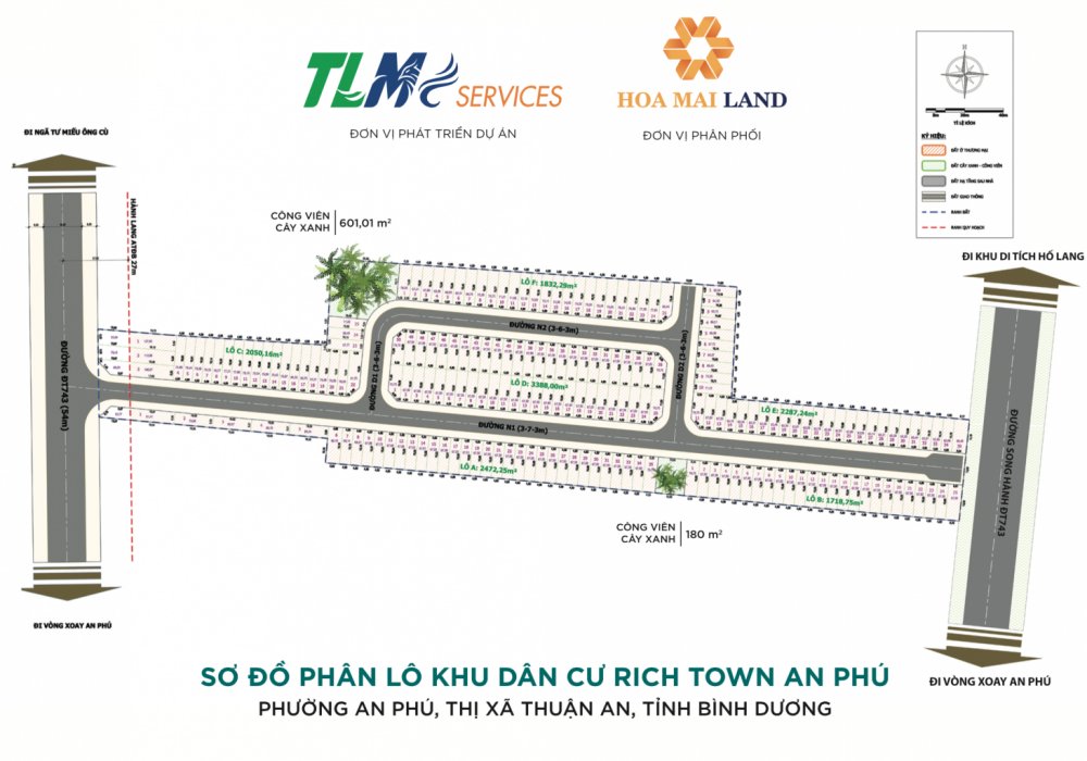Mặt bằng phân lô dự án Rich Town An Phú Bình Dương
