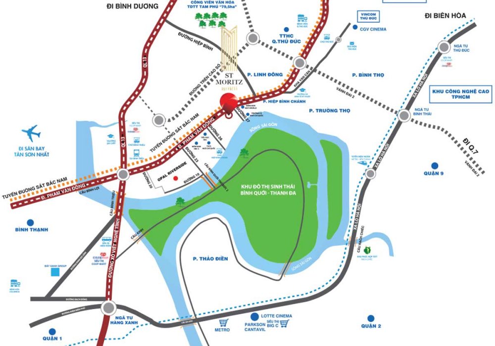 Vị trí dự án căn hộ ST Moritz Phạm Văn Đồng Thủ Đức 