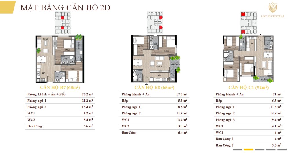 Mặt bằng B7 B8 C1 tại dự án Lotus Central 