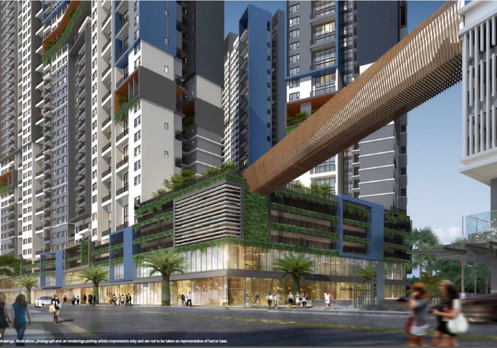 Cầu bộ hành của dự án căn hộ chung cư Celesta Rise Keppel Land Nhà Bè 