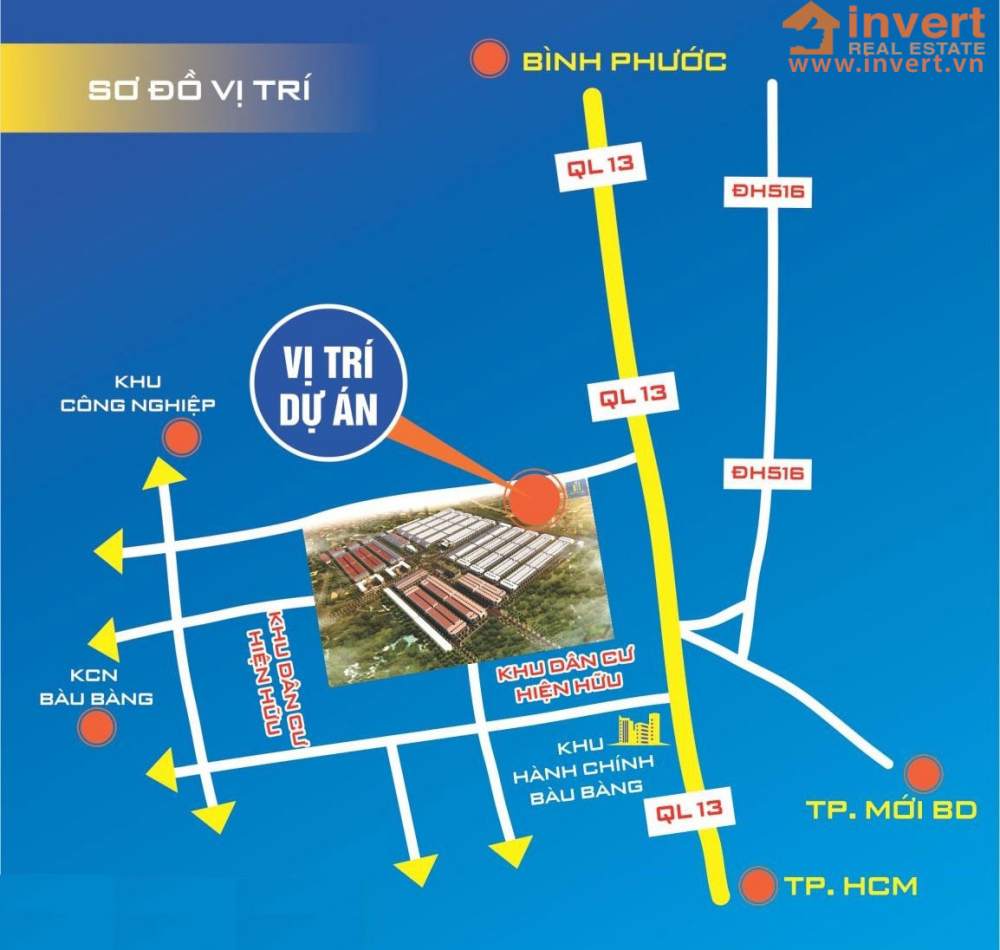 Vị trí dự án Đức Phát 3 Bàu Bàng