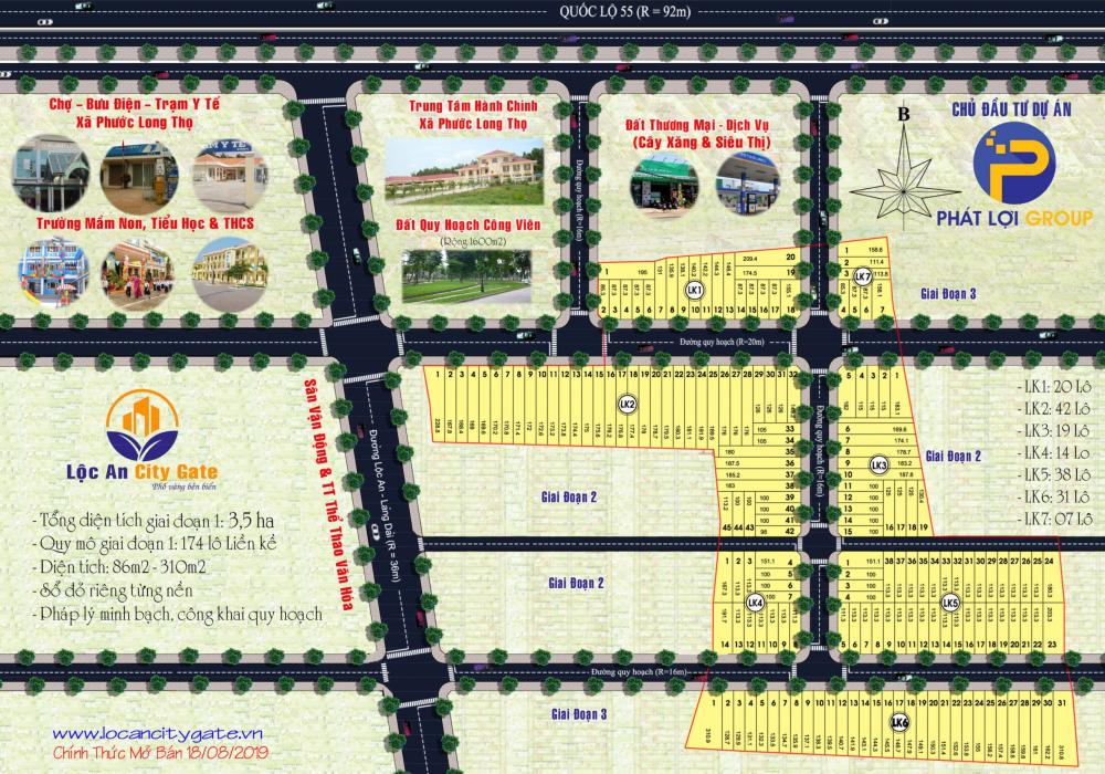 Mặt bằng dự án Lộc An City Gate Bà Rịa