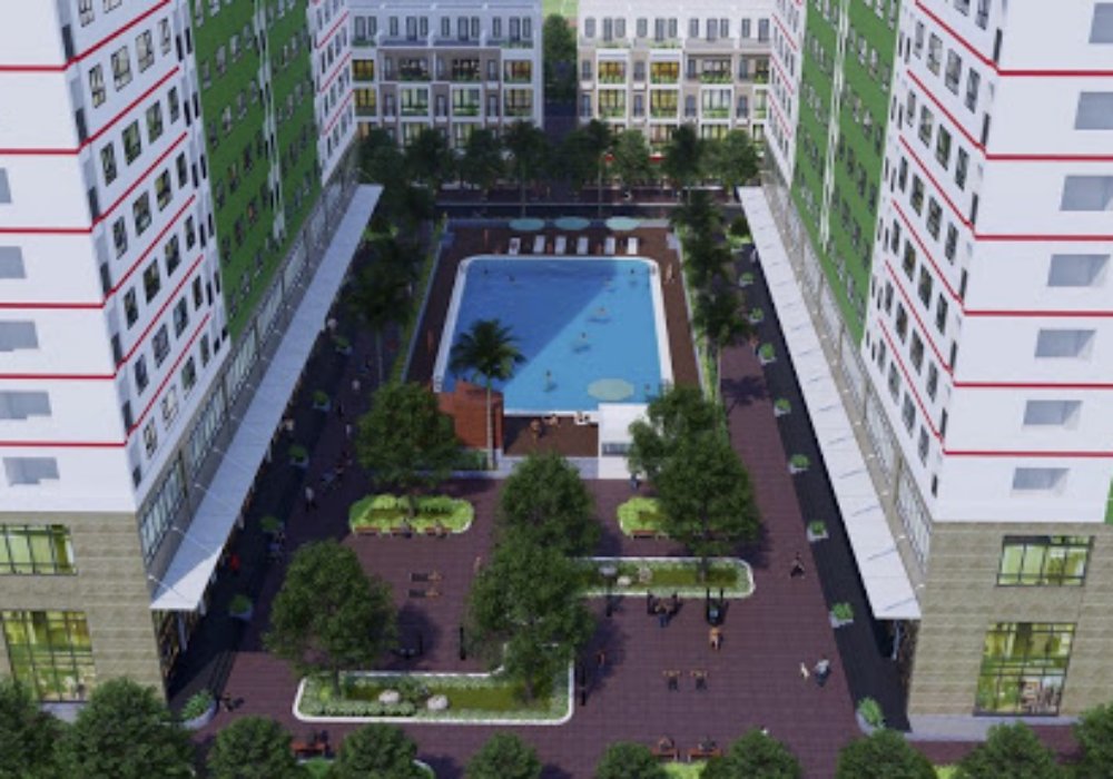 Hồ bơi dự án khu nhà ở xã hội IEC Residences Hà Nội