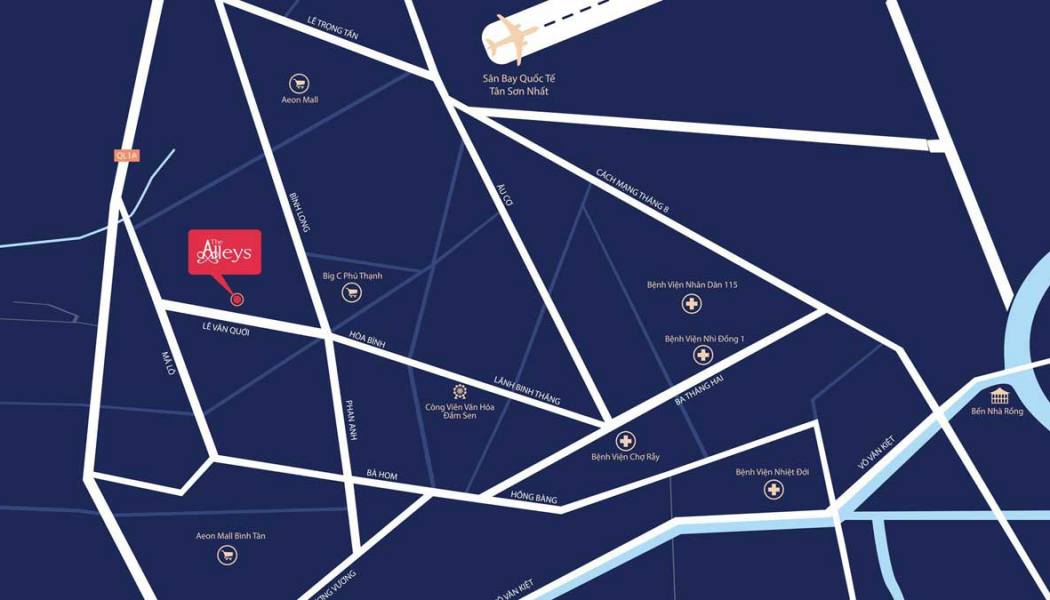 Vị trí dự án căn hộ Ecotel The Alleys Tân Bình