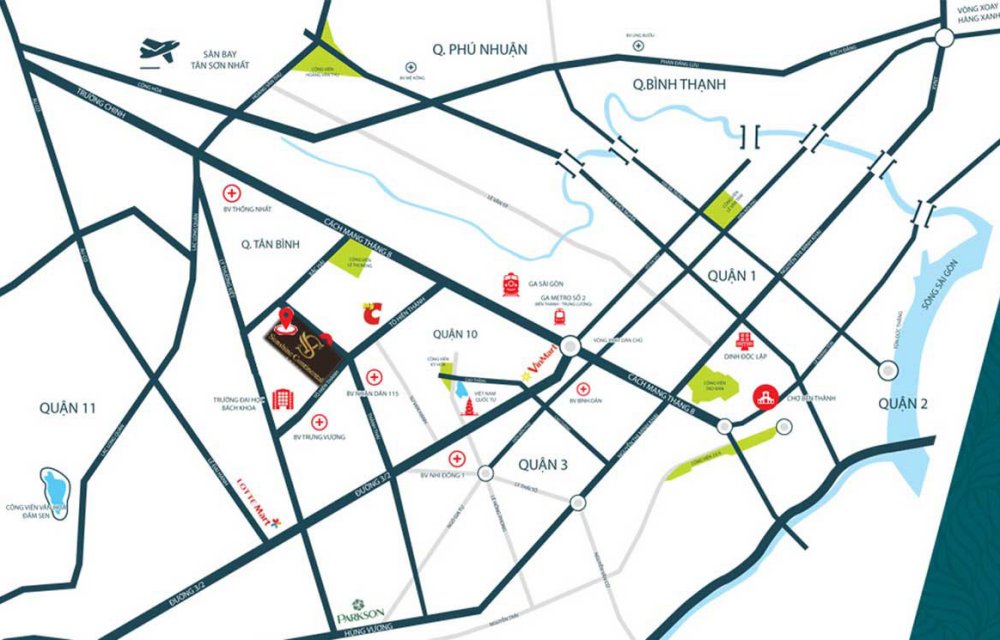 Vị trí dự án căn hộ Sunshine Continental Sài Gòn