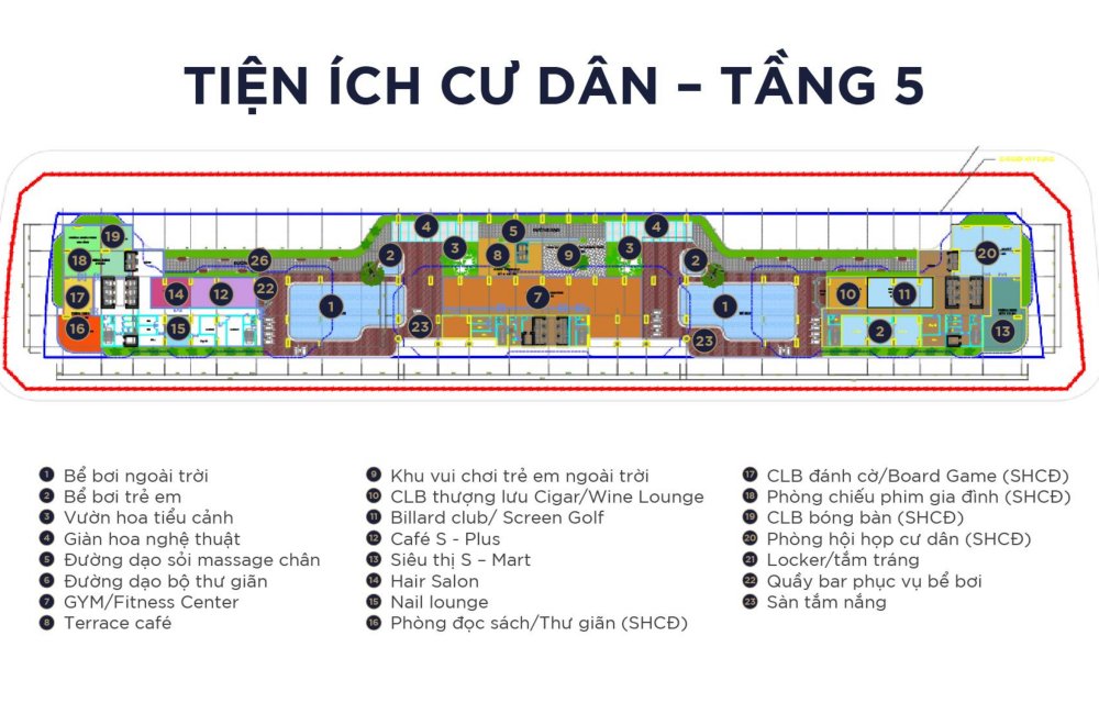 Tiện tích tầng 5 tại căn hộ Sunshine Continental Sài Gòn