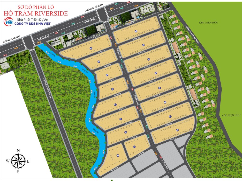 Mặt bằng phân lô giai đoạn 2 dự án Hồ Tràm Riverside Bà Rịa Vũng Tàu