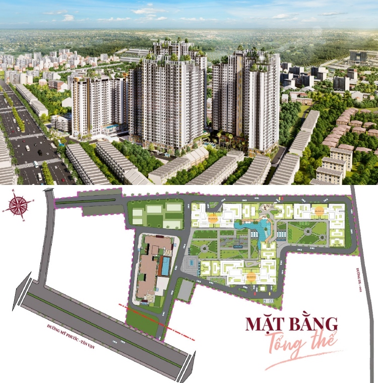 Phối cảnh tổng thể khu căn hộ Legend Complex Bình Dương