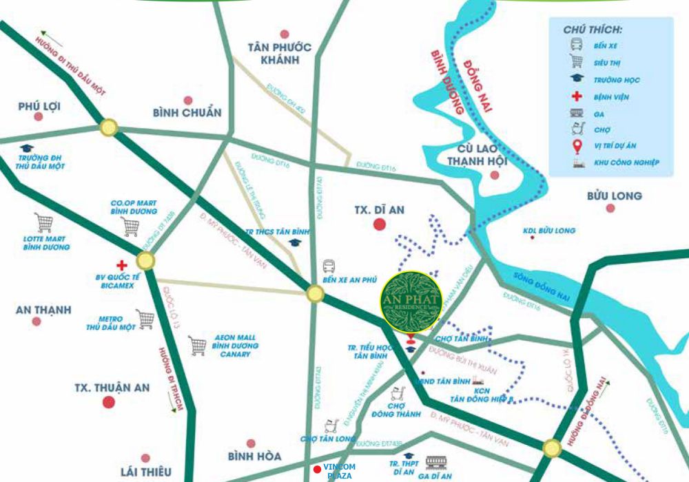 Vị trí dự án nhà phố An Phát Residence Bình Dương