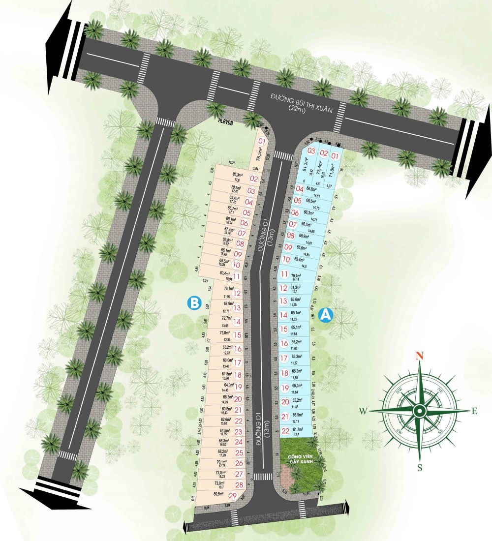 Mặt bằng phân lô dự án nhà phố An Phát Residence Bình Dương