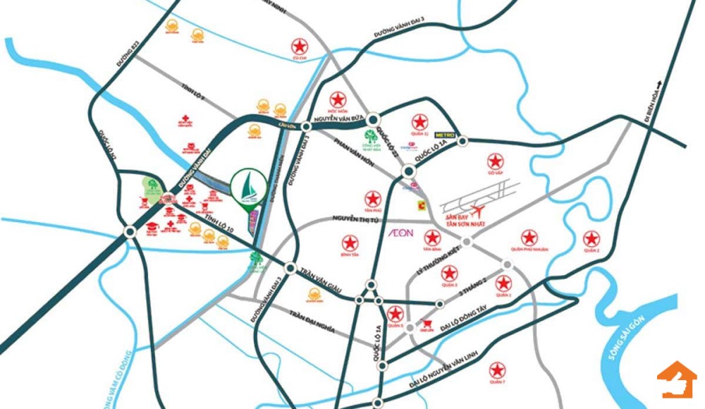 Vị trí tiềm năng tại dự án Green Sailing Town Long An