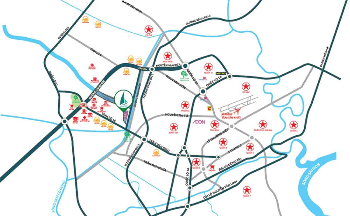 Vị trí tiềm năng của dự án Dragon Pearl Long An