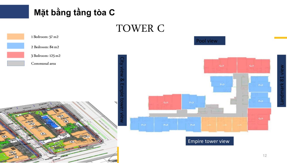 Mặt bằng tầng tòa C tại The River Thủ Thiêm