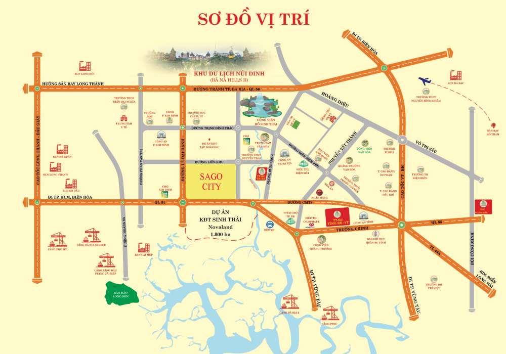 Sơ đồ vị trí Sago City Bà Rịa