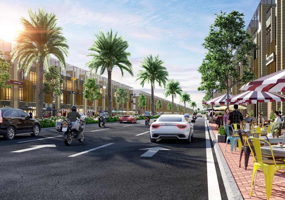 Phối cảnh phố thương mại dự án đất nền Chánh Hưng Bình Dương