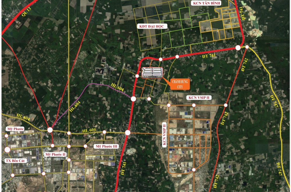 Vị trí dự án khu dân cư Chánh Hưng Bến Cát Bình Dương