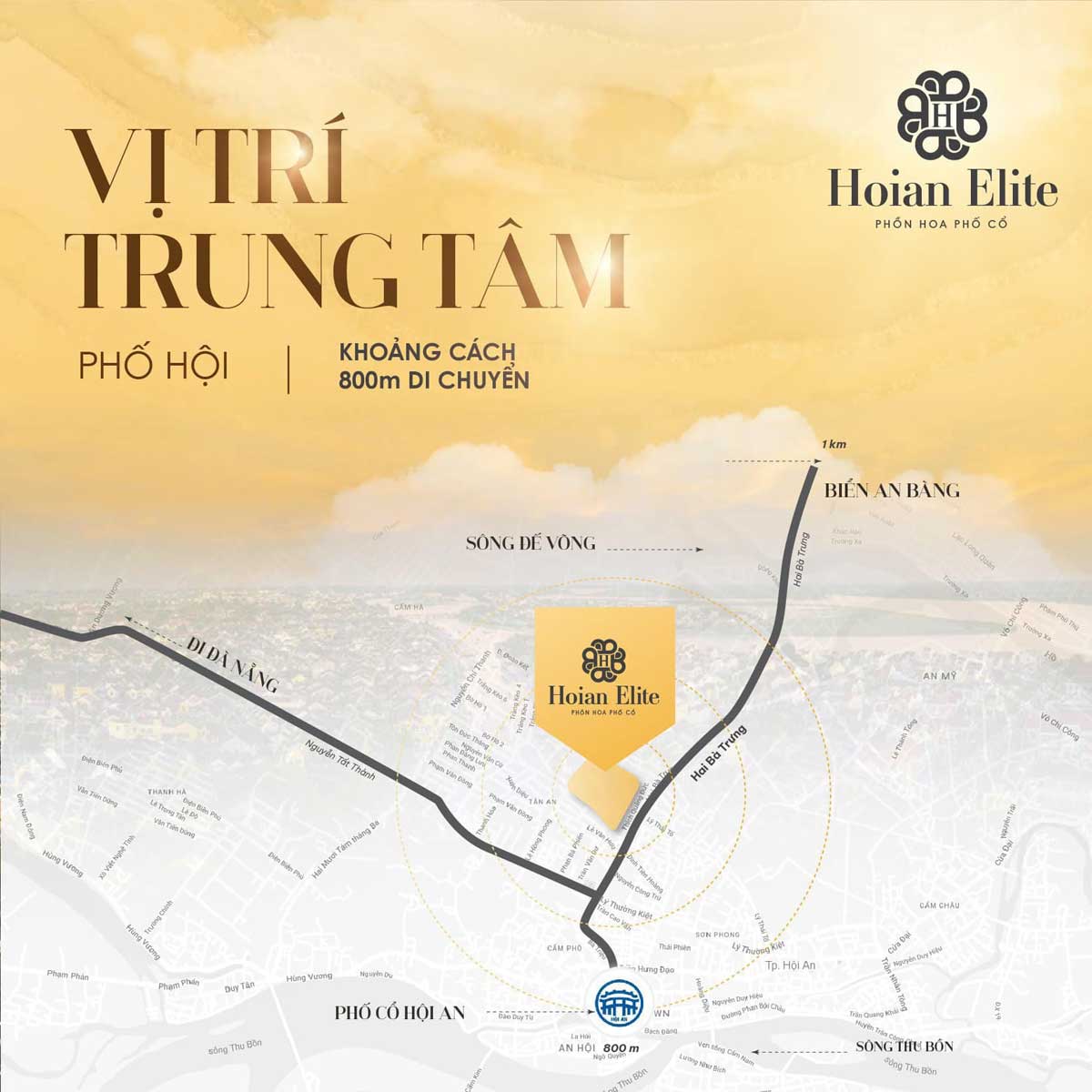 Vị trí liên kết vùng Dự án Khu đô thị Hội An Elite Quảng Nam