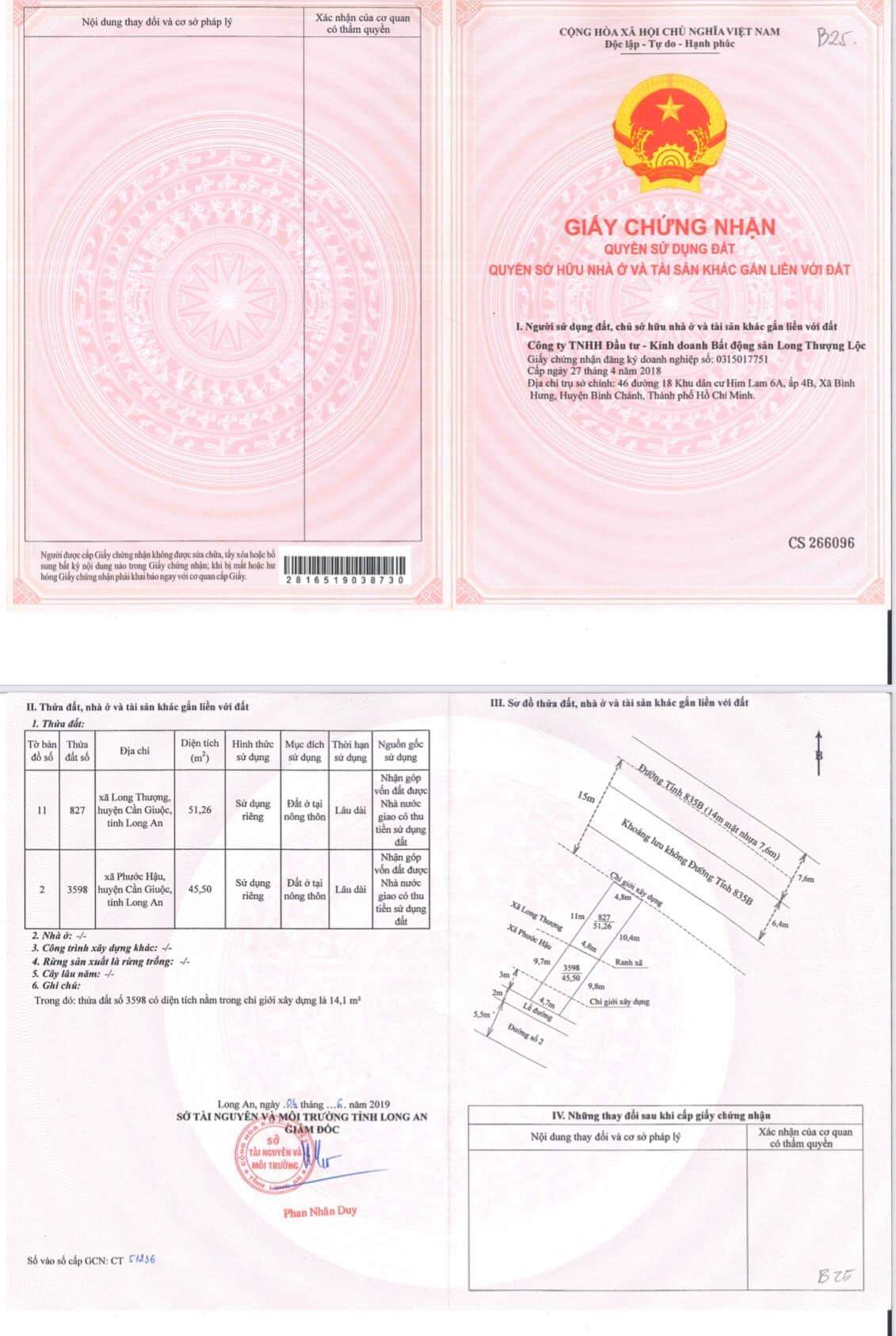 Sổ hồng dự án Mỹ Hưng Skyline Long An