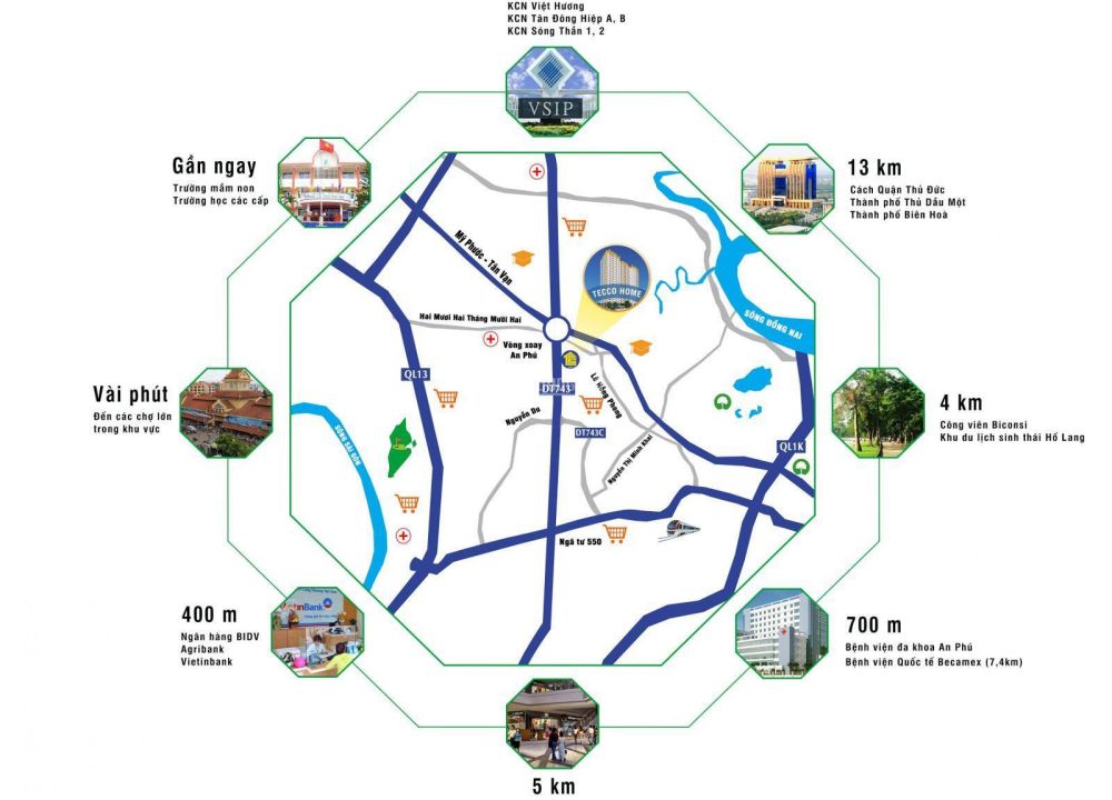 Vị trí dự án căn hộ chung cư Tecco Home An Phú