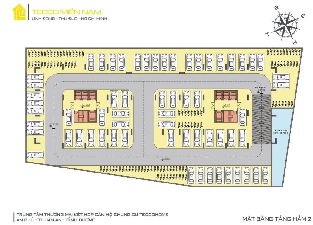 Mặt bằng tầng hầm 2