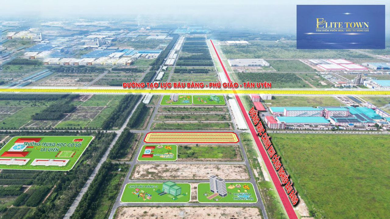 Hình thực tế dự án Elite Town chụp từ Flycam