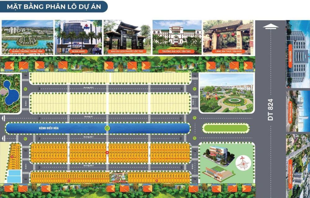 Mặt bằng dự án Dragon Tân Tạo Đức Hoà Long An