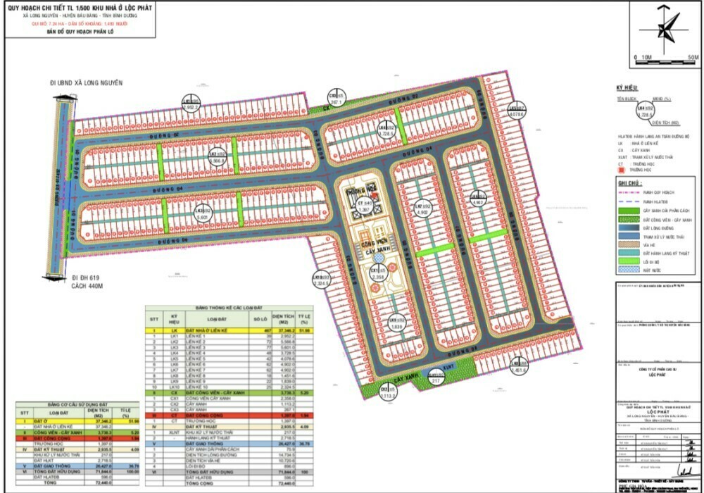 Mặt bằng dự án đất nền Lộc Phát Bàu Bàng Bình Dương