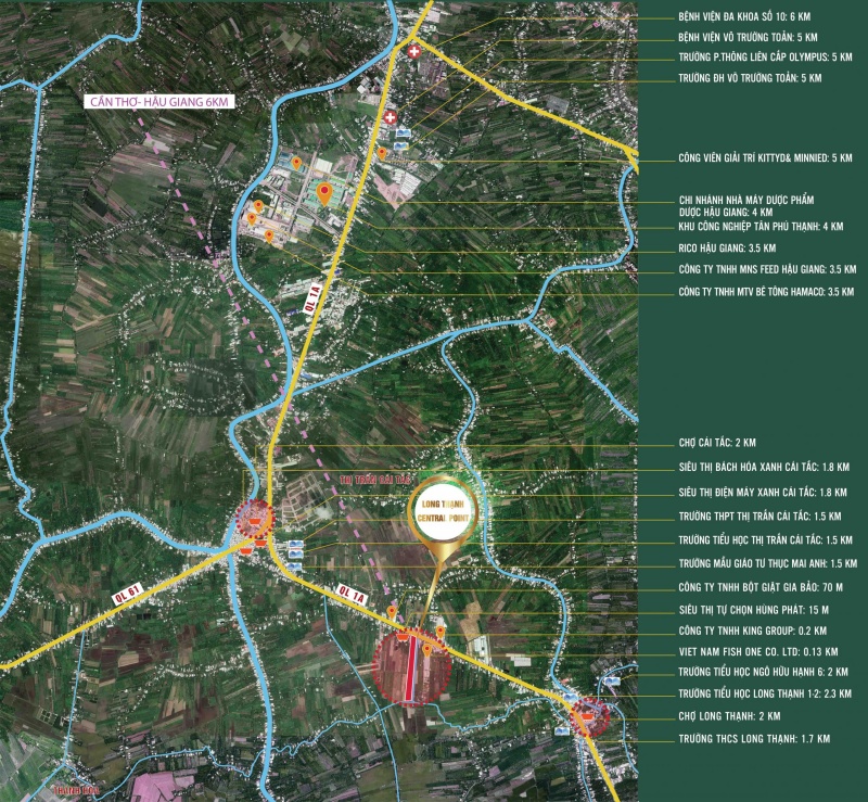 Vị trí trắc địa của dự án Long Thạnh Central Point Hậu Giang