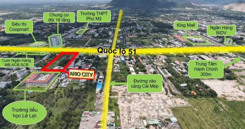 Bao quanh dự án Ario City là hàng loạt tiện ích hiện hữu đẳng cấp TP Cảng Phú Mỹ