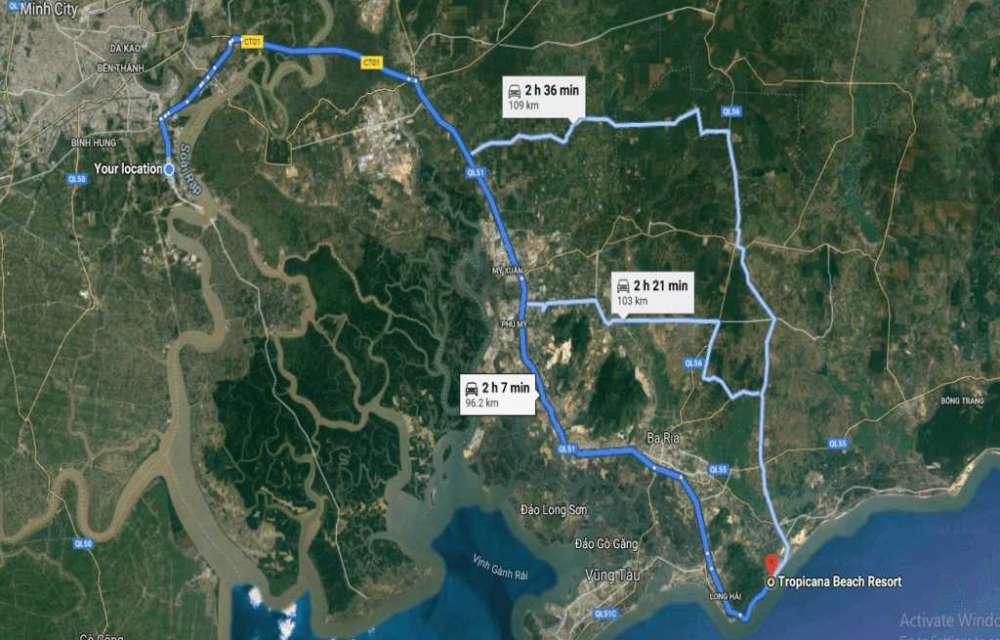 Vị trí dự án Wyndham Tropicana Long Hải