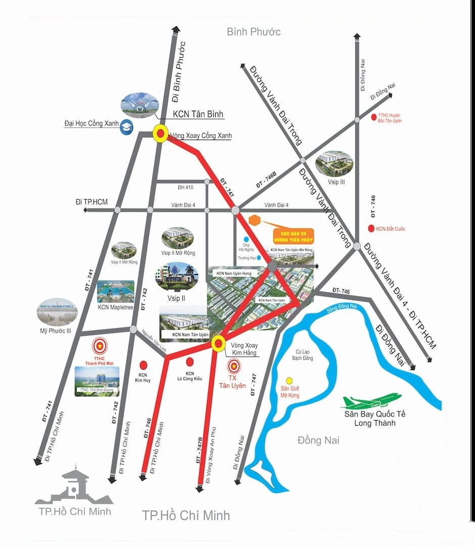 Tiềm năng vị trí dự án Tân Uyên Central Point